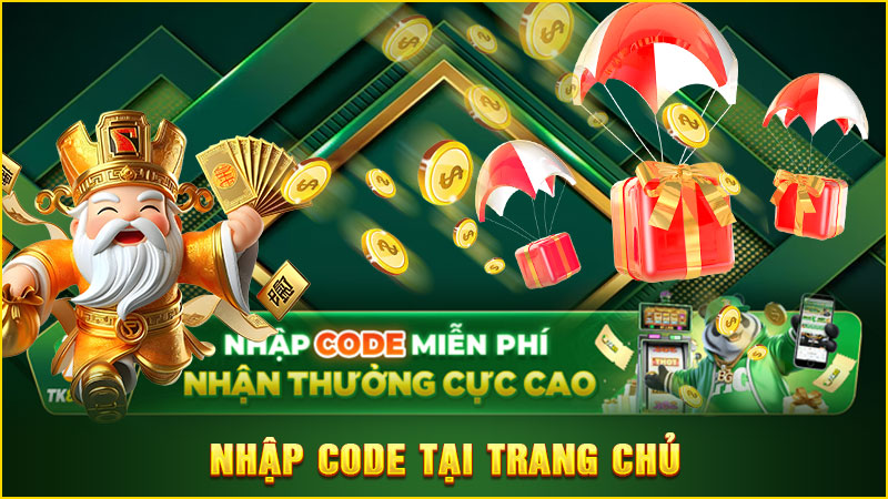 nhập code tại trang chủ